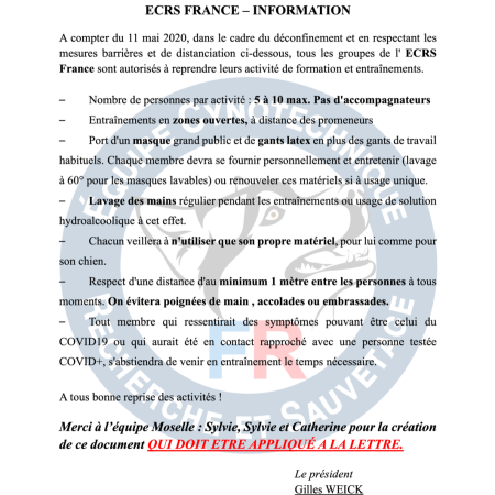 REPRISE ACTIVITE  S ECRS   COVID 19